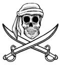 Pirate skull and swords Royalty Free Stock Photo