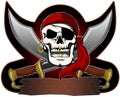 Pirate Skull with swords Sign