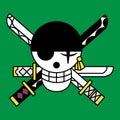 Pirate skull symbol with three swords