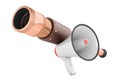 Pirate Spyglass with megaphone, 3D rendering