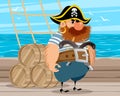 Pirate standing on a ship Royalty Free Stock Photo