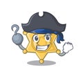 Pirate star badge police isolated in mascot