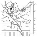 Pirate Swinging Coloring Page for Kids