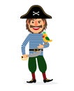 Pirate with sword and parrot Royalty Free Stock Photo