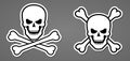 Pirate symbol skull with bone cross sticker vector illustration Royalty Free Stock Photo