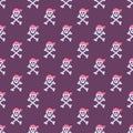 Pirate symbol, skull with bones, vector seamless pattern Royalty Free Stock Photo