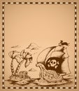 Pirate theme drawing on parchment 2