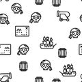 Pirate Things Vector Seamless Pattern