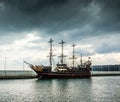 Pirate tourist ship in Sopot Royalty Free Stock Photo