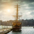 Pirate tourist ship in Sopot Royalty Free Stock Photo