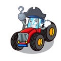 Pirate tractor character cartoon style