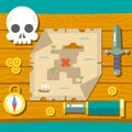 Pirate Treasure Adventure Game RPG Map Action