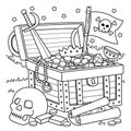 Pirate Treasure Coloring Page for Kids