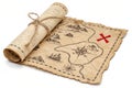 Pirate Treasure Map with Cross Mark Ã¢â¬\' Nautical Exploration Concept Royalty Free Stock Photo
