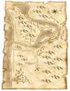 Pirate Treasure Map Illustration Isolated Royalty Free Stock Photo