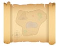 Pirate treasure map vector illustration Royalty Free Stock Photo