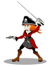 Pirate woman vector Royalty Free Stock Photo