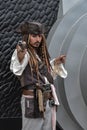 Pirates of the Caribbean Captain Jack Sparrow (Johnny Depp), cosplay Royalty Free Stock Photo