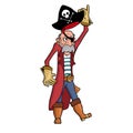 Pirates cartoon illustration on white background Royalty Free Stock Photo