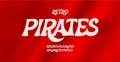 Pirates font, bold italic cheery letters with hooks. Decorative caribbean style alphabet for holidays, festival, circus