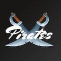 Pirates game element with crossed swords