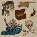 Pirates - an hand drawn colored vector pack no.3