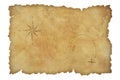 Pirates' parchment treasure map isolated with Royalty Free Stock Photo