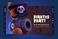 Pirates party landing page cartoon template Royalty Free Stock Photo