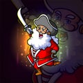 The pirates santa clause with the sword esport logo design