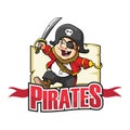 Pirates With Sign Ang Ribbon Color Logo Illustration