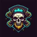 pirates skull illustration, esports mascot designs, gaming logo