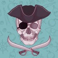 Pirates skull illustration