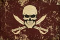 Pirates Skull and Swords Aged Flat Flag