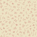 Pirates Themed Freehand Drawings Seamless Pattern Background