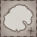 Pirates treasure map hand drawn cartoon black ink isolated on white , palms at uninhabited island cross sign way search gold chest Royalty Free Stock Photo