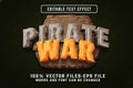 Pirates War 3d Text Effect for Adventure Game Premium Vector