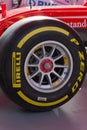 Pirelli F1 tire on an F1 Ferrari Car