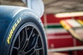 Pirelli tyres in Circuit de Barcelona, Catalonia, Spain. Royalty Free Stock Photo