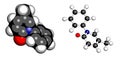 Pirfenidone idiopathic pulmonary fibrosis (IPF) drug molecule. IPF is a rare lung disease