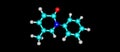 Pirfenidone molecular structure isolated on black