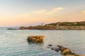 Pirgaki church in Paros island in greece landscape.