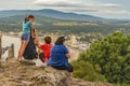 Family at Top of Hill, Piriapolis, Uruguay
