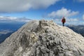 Pirin mountains in Bulgaria, gray rock summit during the sunny day with clear blue sky Royalty Free Stock Photo