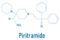 Piritramide opioid analgetic drug molecule. Skeletal formula. Royalty Free Stock Photo