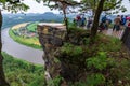PIRNA, GERMANY - June 16, 2019: viewing plattform and the river Elbe in Saxon Switzerland near Dresden Royalty Free Stock Photo
