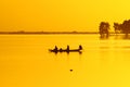 Pirogue on Niger river Royalty Free Stock Photo