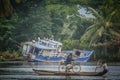 Pirogue river crossing