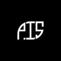 PIS letter logo design on black background.PIS creative initials letter logo concept.PIS vector letter design