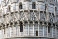 Close-up on exterior facade of catholic Basilica in Pisa Royalty Free Stock Photo
