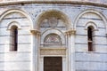 Close-up on decoration of exterior facade of Basilica in Pisa Royalty Free Stock Photo